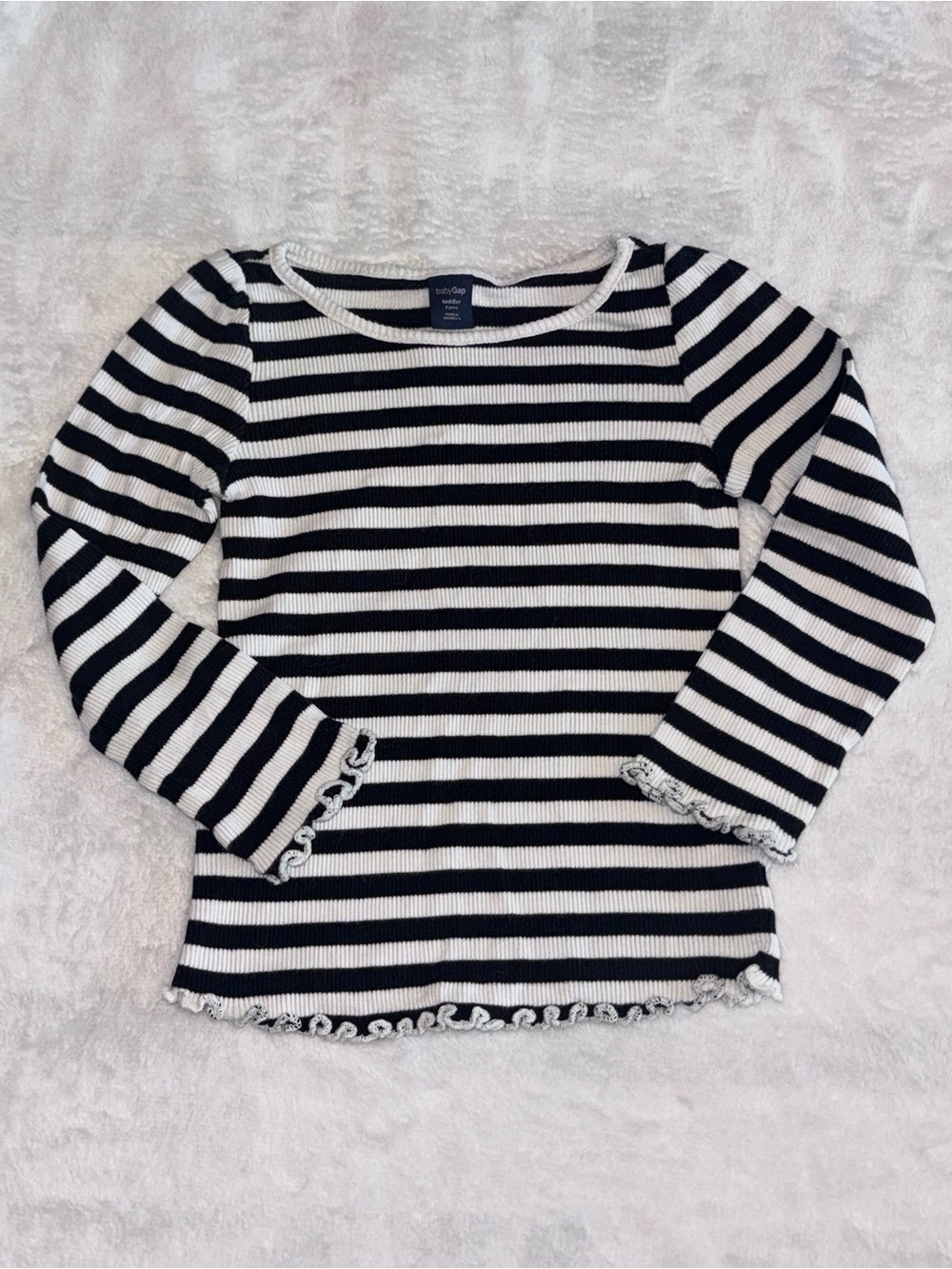GAP Baby striped black and white toddler top